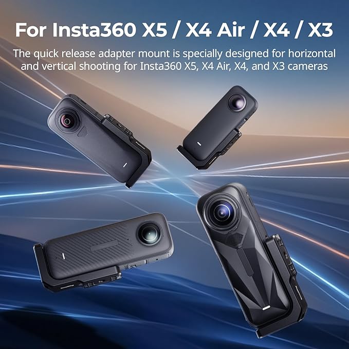 SMALLRIG Vertical-Horizontal Mount Support for Insta360 X5 / X4 Air / X4 / X3, Vertical Bracket Quick Release Mount with 1/4''-20 Thread - 5824