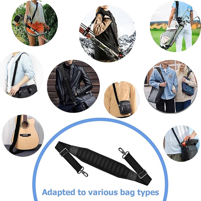 ZINMARK 60 inch Cushion Ultra Comfortable Bag Strap Thicken Shoulder Strap with Double Adjustable Buckles for Crossbody Bag