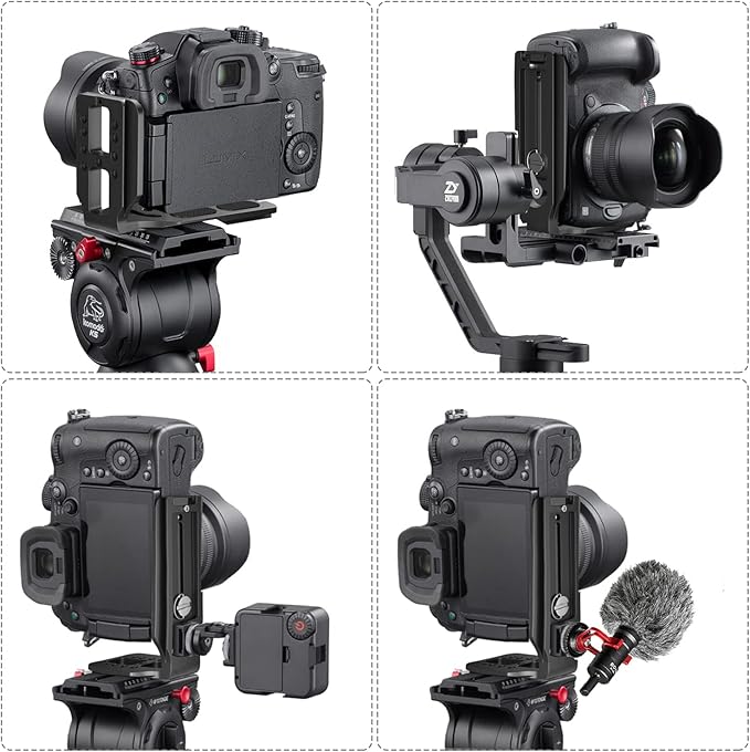 DSLR Camera L Bracket Vertical Horizontal Switching Tripod Quick Release Plate Compatible with Canon Nikon Sony DJI Osmo Ronin Zhiyun Stabilizer Tripod Monopod