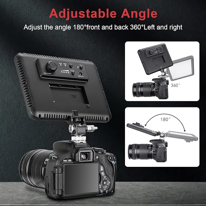 FOMITO Metal Camera Monitor Mount with 1/4" Serew and Cold Shoe, Rotary Adapter 360° Swivel Universal for Flash Speedlite, Field Monitor, LED Video Light, Microphone,etc