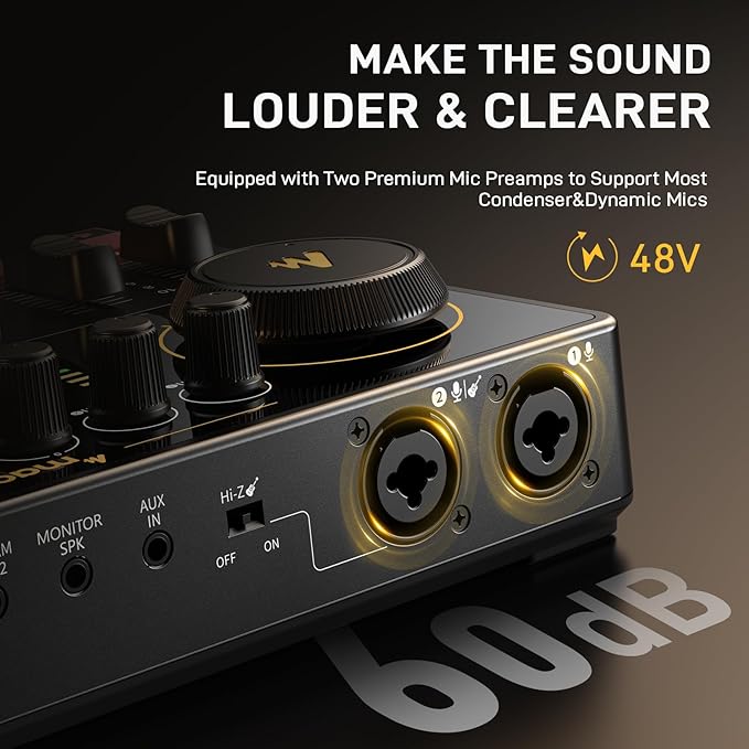 MAONO Podcast Equipment Bundle: Audio Interface mixer with Dual XLR Input for Podcast Streaming - MaonoCaster E2 GEN2+PD100+MH700