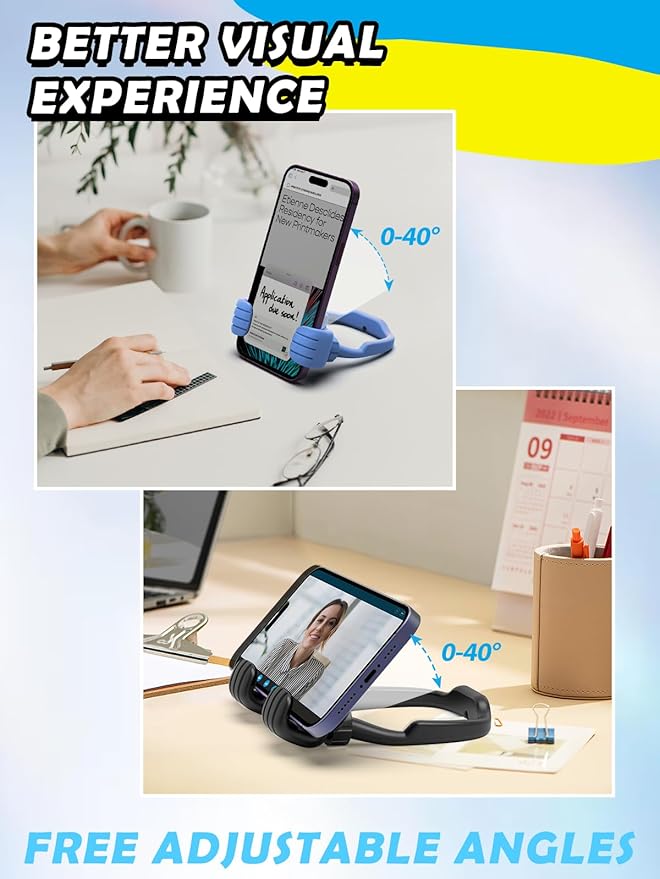 Easter Basket Stuffers for Teens Boys Girls Him Men Ideas: 2 Pack Thumbs Up Lazy Phone Stand Cell Phone Holder Easter Gifts for Kids Teenage Son Her Women Wife Adults Funny Cool Gadgets