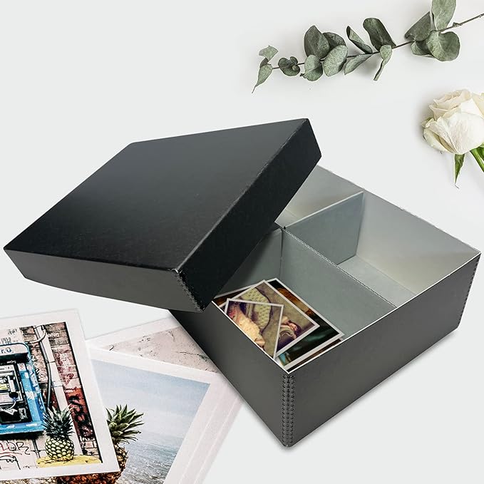 Lineco, 4x6 Photo Storage Box, Archival Pictures Organizer, Holds up to 1700 of 4 x 6 Photograph, Store & Preserve Prints, Docs, Reports, Removable Lid 15.5" x 12" x 5"
