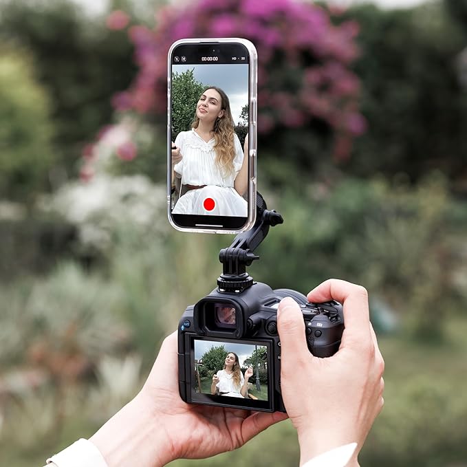 JJC Magnetic Phone Tripod Mount Adapter for Magsafe iPhone 17 16 15 14, Magnet Cold Shoe Phone Holder with 1/4"-20 Screw Hole for DSLR Camera, Gopro Go Pro Hero DJI Osmo Action Photography Accessories