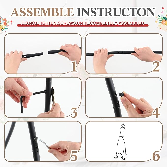 2 Pcs 71.25"H Extra Large Wedding Black Metal Scroll Easel Stand Floor-Standing Vintage Rustic Adjustable Display Stand Easel with Chain Support for Sign Wedding Picture Poster Frame Mirror
