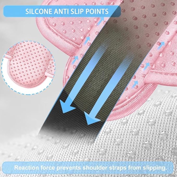 ZINZ 2-Pack Universal Shoulder Pad with Ultra Thick Cushion for Bag Luggage Bag Crossbody, Plus Long & Anti-Slip & Breathable,Pink