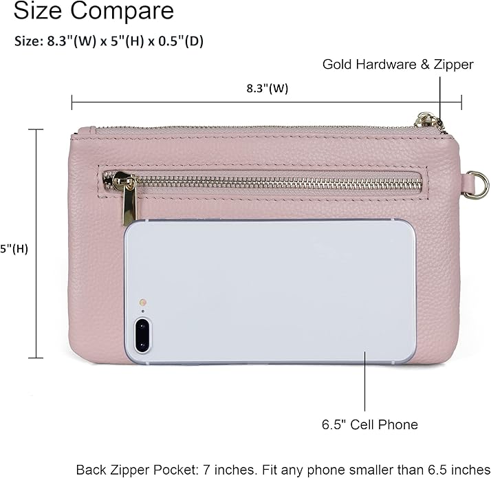befen Genuine Leather Wristlet Clutch RFID Blocking Bag Cell Phone Wallet Purse Wristlet Wallet Purses and Handbags for Women