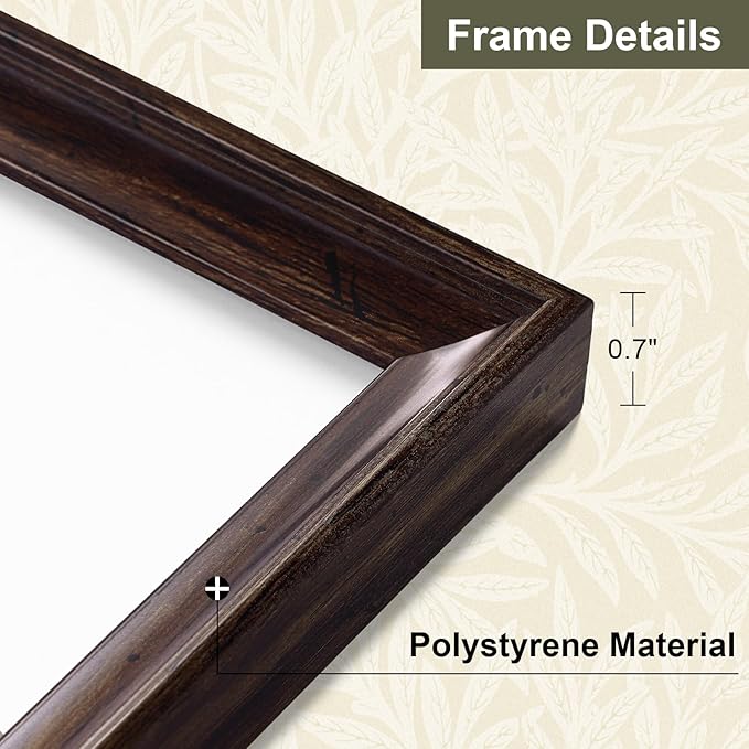 Vittanly 12x12 Picture Frame Set of 4, Vintage Photo Frame for Wall or Tabletop, Display 8x8 Pictures with Mat or 12x12 without Mat, Rustic Farmhouse Home Decor, Dark Brown