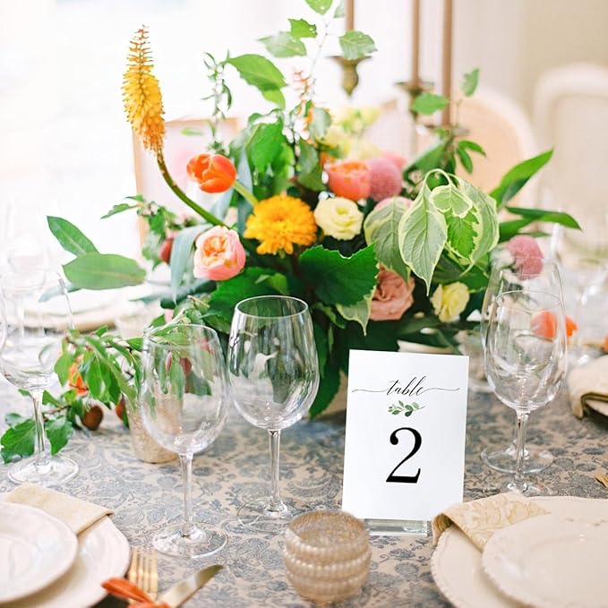 14 Pcs Acrylic Sign Holders, Clear Card Display Stands, Wedding Place Card Holders Table Number Stands for Photos Office Menu Meeting(2 x 1.2 x 0.4in)