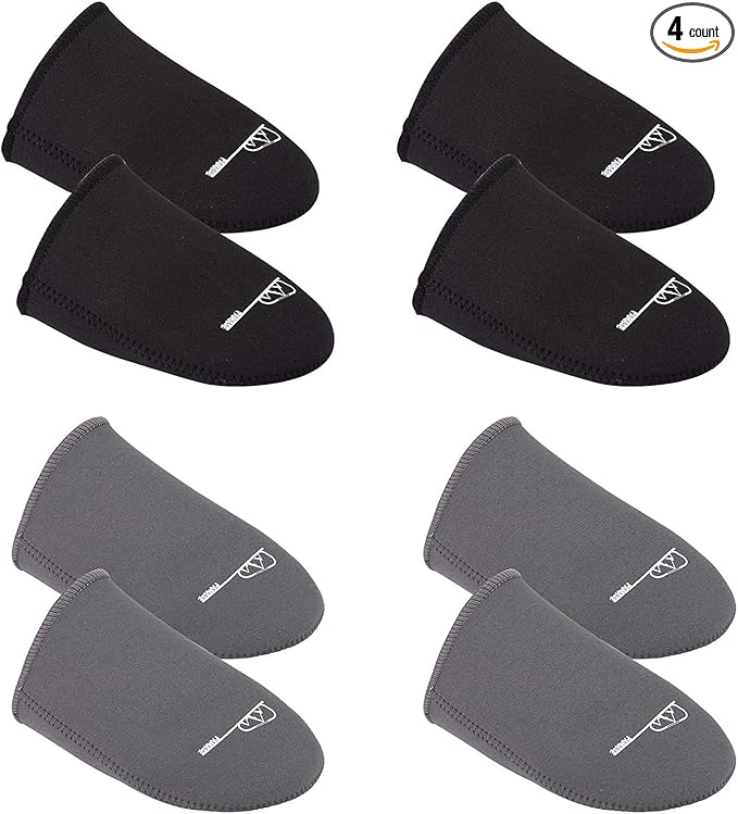 PAMASE 3mm Thickened Toe Neoprene Warmers - 4 Pairs Foot Warmers for Men Women Winter Keep Feet Warm Hunting Cycling Skiing