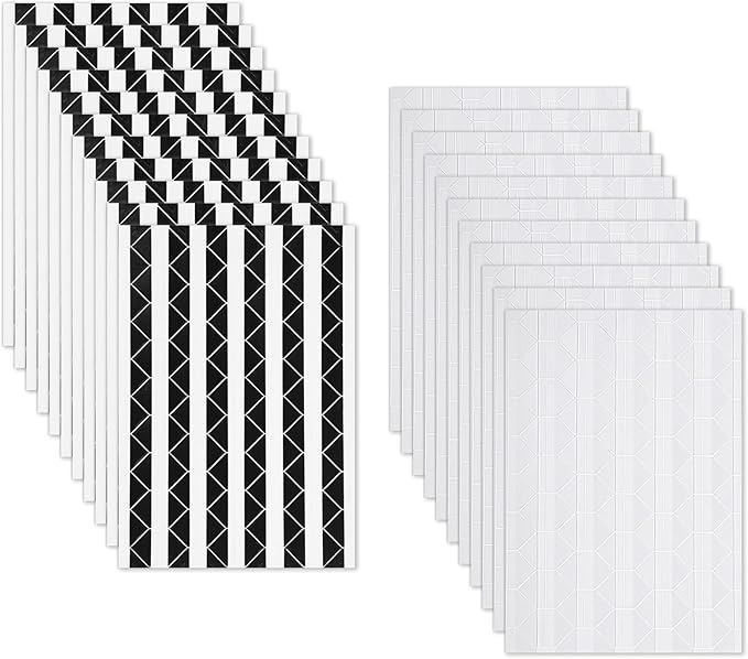 TIESOME 2040 Pcs Photo Corner Stickers, Clear Stickers, 20 Sheets Clear Self Adhesive PVC Photo Corners for Scrapbooking, Picture Frames, Albums & Journals (White + Black)