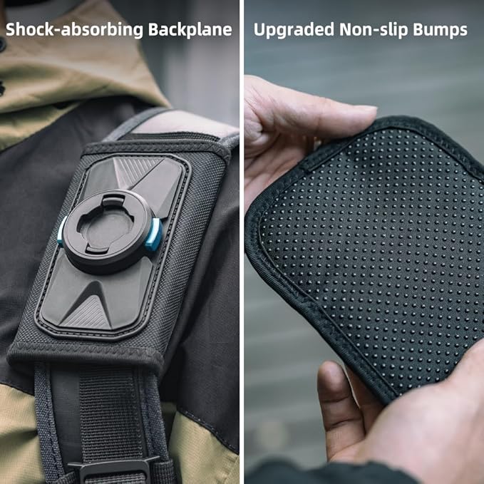 SUREWO Magnetic Backpack Mount,360° Backpack Shoulder Strap Mount with Universal Ball J Hook Compatible with Go Pro Hero 13/12/11/10/9/8/7/6/5 Black,DJI Osmo Action 5 pro/4/3 and More