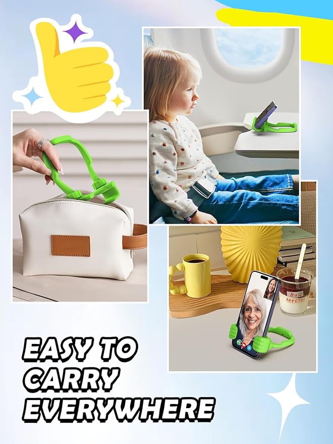 Easter Basket Stuffers Essentials for Teens Girls Boys Kids Cell Phone Stand: Upgrade Adjustable Thumbs Up Lazy Phone Holder for Desk Fun Birthday Eatser Gifts for Boys Girls Adults Grandma Husband