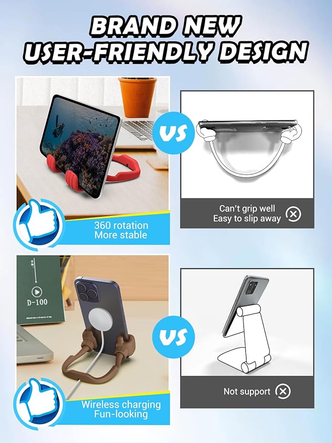 Easter Basket Stuffers for Teens Girls Women kids Cell Phone Stand: UPGRADE Adjustable Thumbs Up Lazy Phone Holder for Desk Cool Gadgets Fun Birthday Gifts Ideas for Teenager Daughter Mom Wife Her