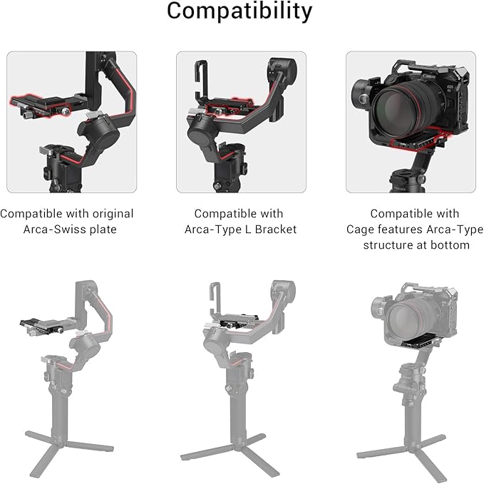 SMALLRIG 5.5'' Camera Quick Release Plate Adapter for Arca-Swiss for DJI RS 5 / RS 4 / RS 4 Pro / RS 2 / RSC 2 / RS 3 / RS 3 Pro & for Ronin-S Gimbal