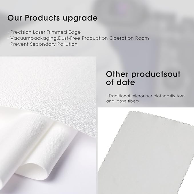 VSGO 20pcs Microfiber Camera Cleaning Cloths, Durable Double-Sided Lens Cloths, Vacuum Packed, Compatible with Camera Lenses, Glasses, Phones, iPads & LCD Screens