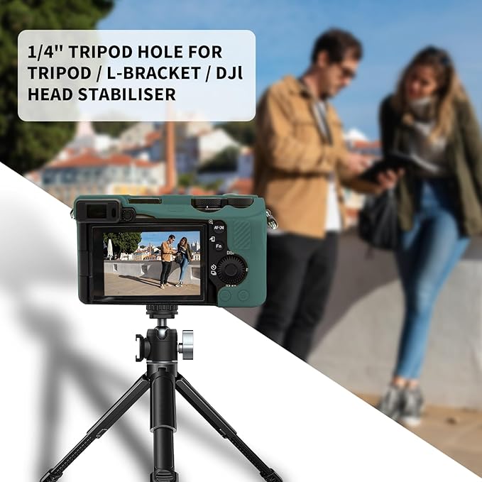 Easy Hood Camera Case for Sony Alpha 6700, Soft Silicone Protective Cover a6700 DSLR Camera Anti-Scratch Slim Fit Body Skin Protector Housing Sleeve for Sony A6700 Mirrorless Camera Green