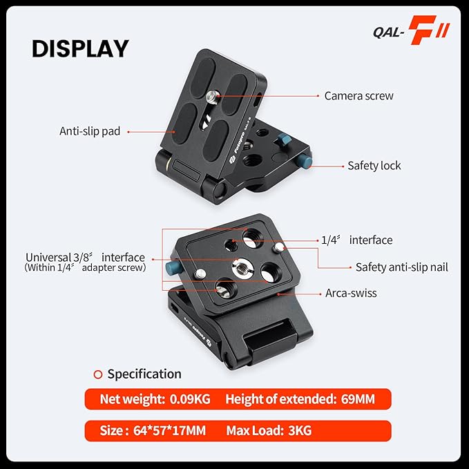 Fotopro Camera L Bracket Vertical Horizontal Switching Quick Release Plate for Canon Nikon Sony DSLR Monopod Stabilizer Universal