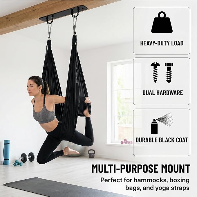 Lyellfe 2 Pack Battle Rope Anchor, Wall Ceiling Mount Bracket for Suspension Strap, Body Weight Strength Training Systems, Heavy Duty Hammock Hanging Kit for Battle Rope, Yoga and Gymnastic Rings