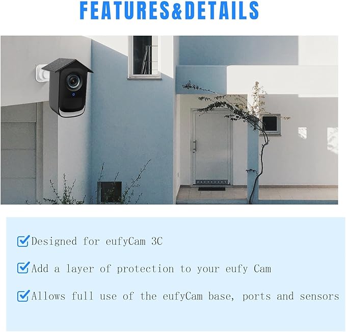 Silicone Protective Cover for eufyCam 3C (2-Pack), Weatherproof Rain & Dust Resistant Security Camera Skin, Easy Snap-On Installation, Black