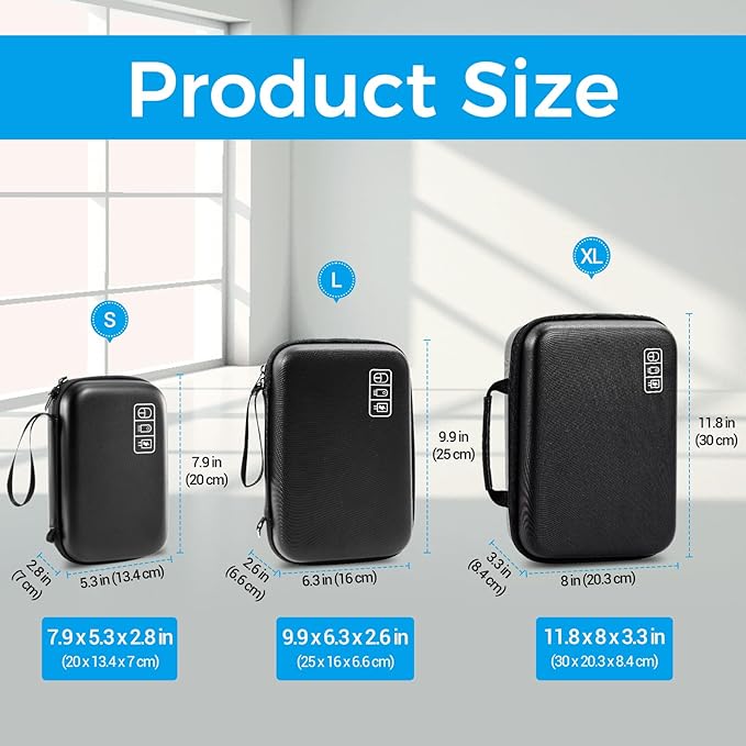 ProCase Hard Travel Electronic Organizer Case Bundle with EVA Hard Shell Case for iPhone Air Magsafe Battery Portable Charger