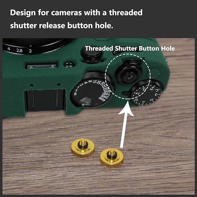 5 Pack Shutter Release Button,Pure Copper Knurled Concave Surface Camera Button for Fuji X-M5 XT50 X-T5 X-T4 X-T3 X-T2 X-T30 X-T30 II X-T20 X-T10 X100VI X100V X-E3,for Nikon DF Zf (Gold)