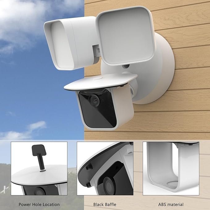 HOLACA Sun Rain Shade Camera Cover for Blink Wired Floodlight Camera (White)