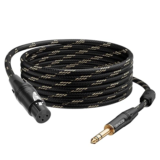 BEZOKABLE Balanced XLR Female to 1/4 Inch (6.35mm) TRS Adapter, 6FT Microphone Cable