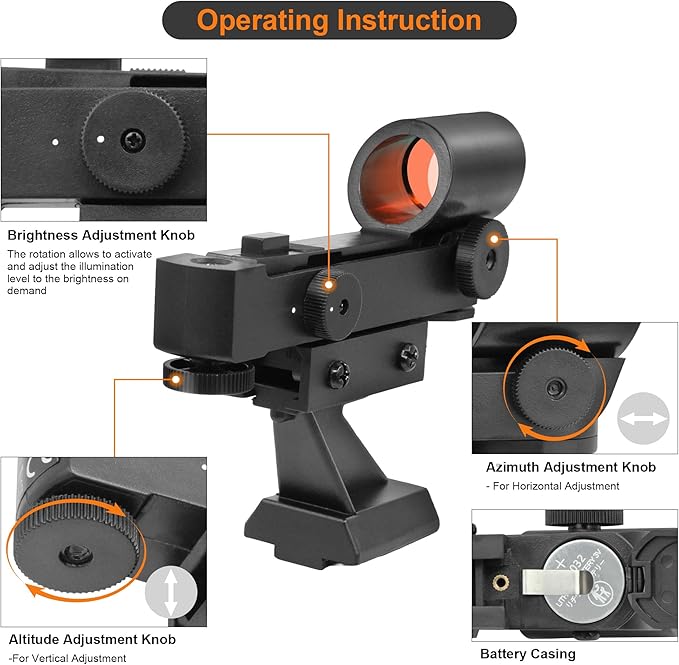 Alstar Red Dot Finderscope - Starpointer Viewfinder for Astronomical Telescopes with Slide-in Bracket