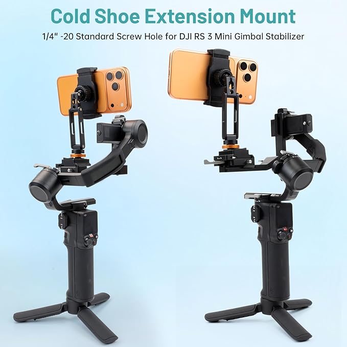 Phone Tripod Mount with Cold Shoe Mount,Portable Tripod Stand,Flexible Adjustable 2-Stage Arms Ball Joint Cellphone Holder Adapter,Compatible with iPhone 17|16|15|14|13|12|11,Nexus,LG,Galaxy Tab