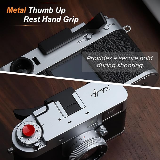 Haoge Metal Thumb Up Grip for Fujifilm X Half Camera Digital Accessories XHALF Hot Shoe Thumb Up Rest Support Handgrip Black THB-XHALF-B