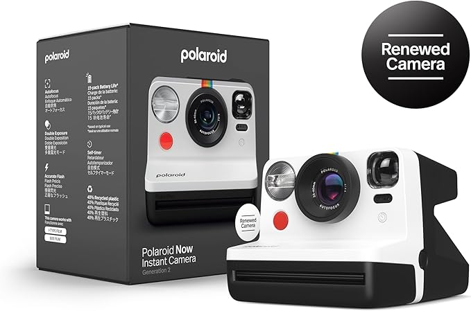 Refurbished Polaroid Now I-Type Instant Camera - Black & White (Renewed Premium) (9167)