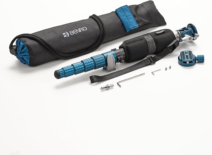 Benro SupaDupa Carbon Fiber Monopod – Lightweight 6-Section Professional Camera & Video Monopod with 72mm Leveling Base, Twist Locks, and Reversible Mount for DSLR, Mirrorless & Camcorders (MSD46C72)