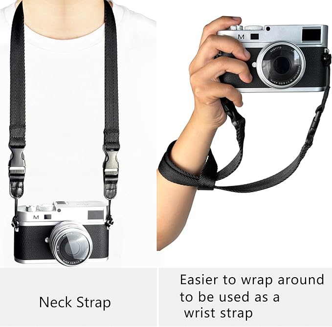 Camera Neck Strap/Thin Washable Soft Camera Strap or Binoculars Strap,39 Inch,Black