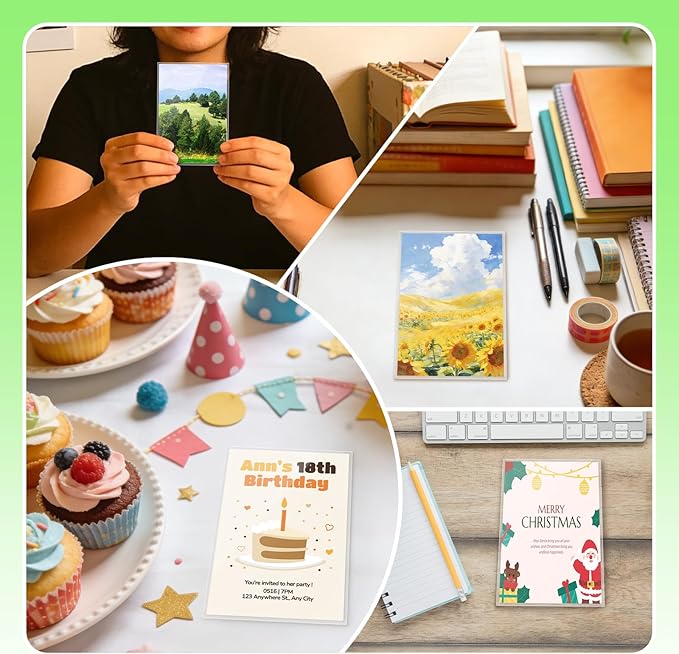 VOKOY 200 Pack 3.5x5 Photo Sleeves, No Holes Archival Quality Sheet Protectors Clear Top Loading Page Protectors Waterproof Soft Plastic Sleeve for Photos Postcards Pictures Art Prints Recipe Cards