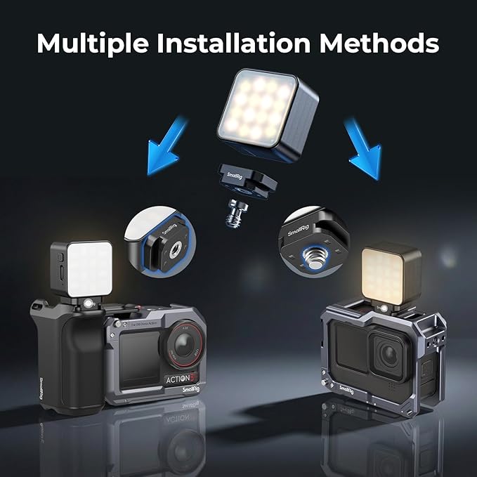 SmallRig Magnetic Mini LED Video Light for Action Cameras, 3000K-6000K, 500mAh Battery, for DJI OSMO Action 6/5Pro/4/Pocket 3/Nano, for GoPro Light, for Insta360 Ace, for Xtra Muse Accessories- 5446
