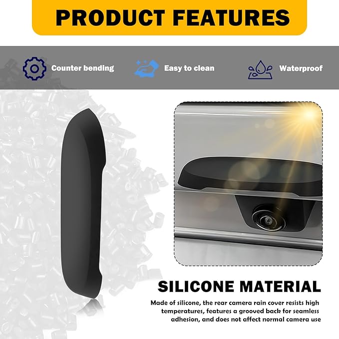 Car Backup Camera Rain Shield,Wider Car Back Up Camera Rain Cover Avoids Rain from Touching Lens,Silicone Car Rear View Cameras Cover with Adhesive Backing Car Accessories(Small:For widths:0.63“-0.9”)