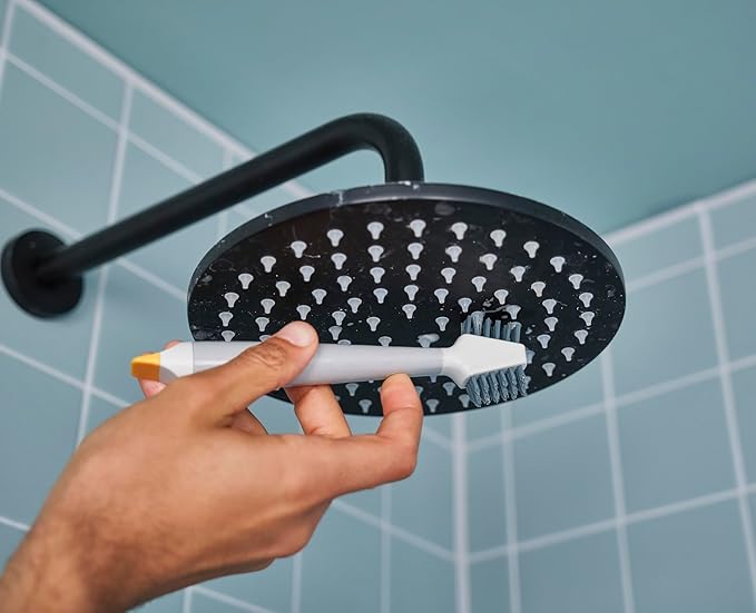Joseph Joseph CleanTech Household Cleaning 2-Piece Set for Bathroom & Kitchen, Includes: 2-in-1 Tile Scrubber with Grout Brush and 3-in-1 Detail Brush with Nylon Scraper Tip