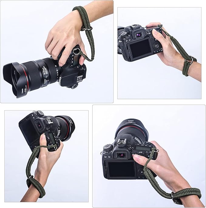 Hargedis Camera Wrist Strap, Hand-Woven Camera Hand Strap High-end and Secure Universal Adjustable, Suitable for Canon Sony Nikon Panasonic Fujifilm Olympus (Black)