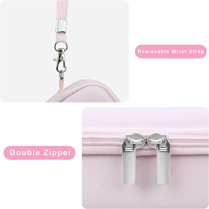 Canboc Carrying Case for KODAK EKTAR H35/ H35N/ KODAK Snapic A1 Film Camera, H35/ Snapic A1 Film Camera Bag, Zipper Mesh Pocket fits Film, Batteries, USB Cable, Jelly Pink (Case Only)