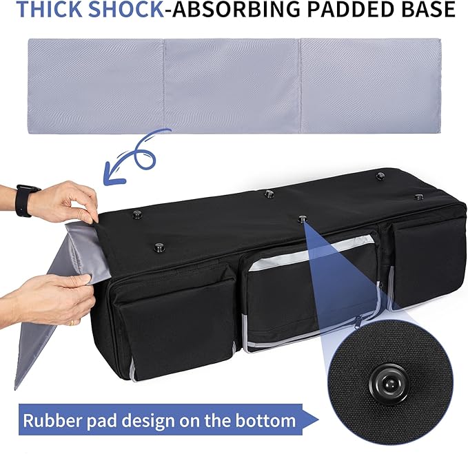 Tripod Carrying Case, Heavy Duty Tripod Bag With Padded Divider Light Stand Bag Dual Zipper Monopod Case for Monopods, Mic Stand, Tent Pole, Gear (42 In