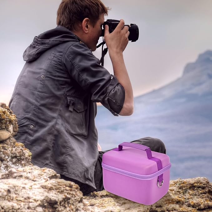 Digital Camera Case Compatible with Canon EOS Rebel T7/ 4000D/ T100 DSLR Cameras, Also for Sony Alpha a6400/ a6100/ a6700/ A6600/ a6300 Mirrorless, Holder for SD Card and More (Purple)