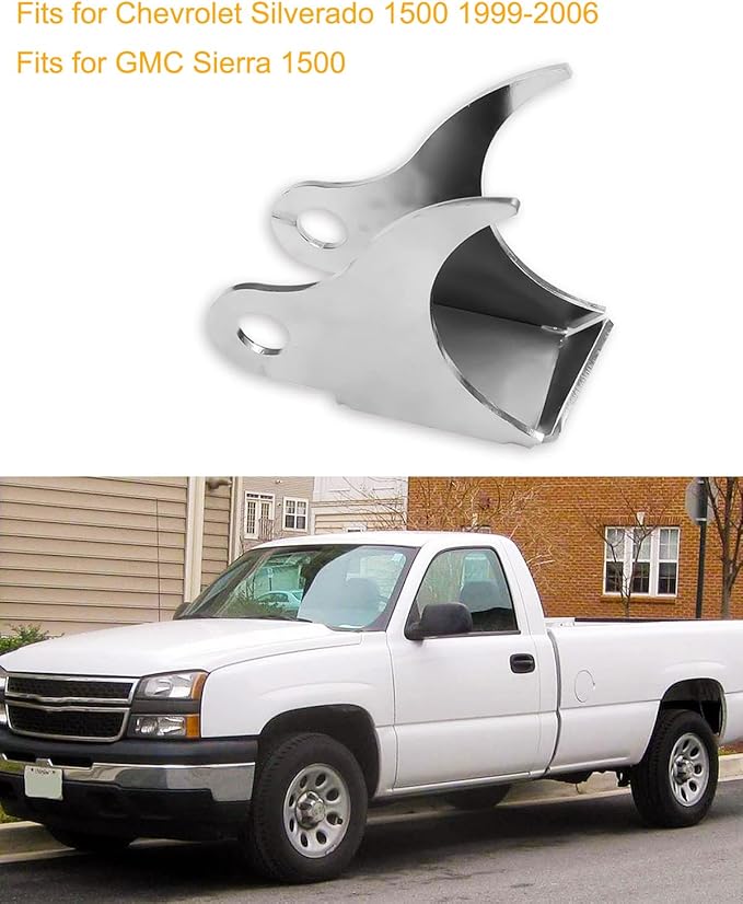 Rear Shock Mount Factory Bent Fits for GMC Sierra Chevy Silverado 1999-2006 Rust Prevention Upper Shock Mounting Bracket with Round Tube X-Members
