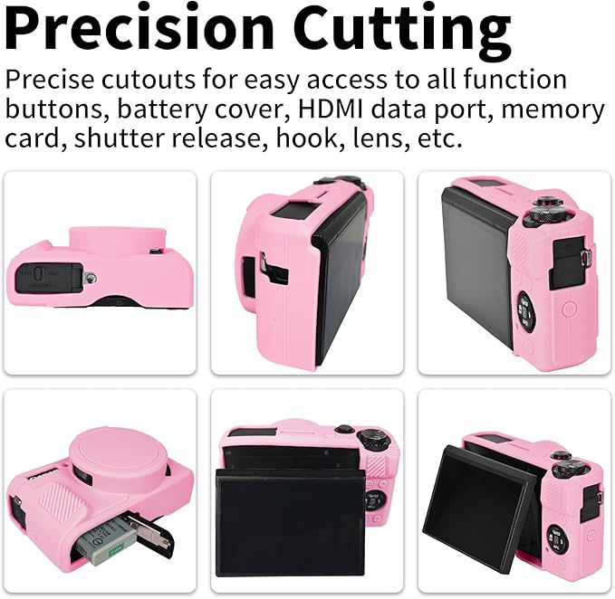 Easy Hood G7X Mark II Case, Protective Case for Canon Powershot G7X Mark II Digital Camera, Removable Lens Cover Silicone Sleeve Soft Camera Cover Rubber Protective Body Skin - Pink