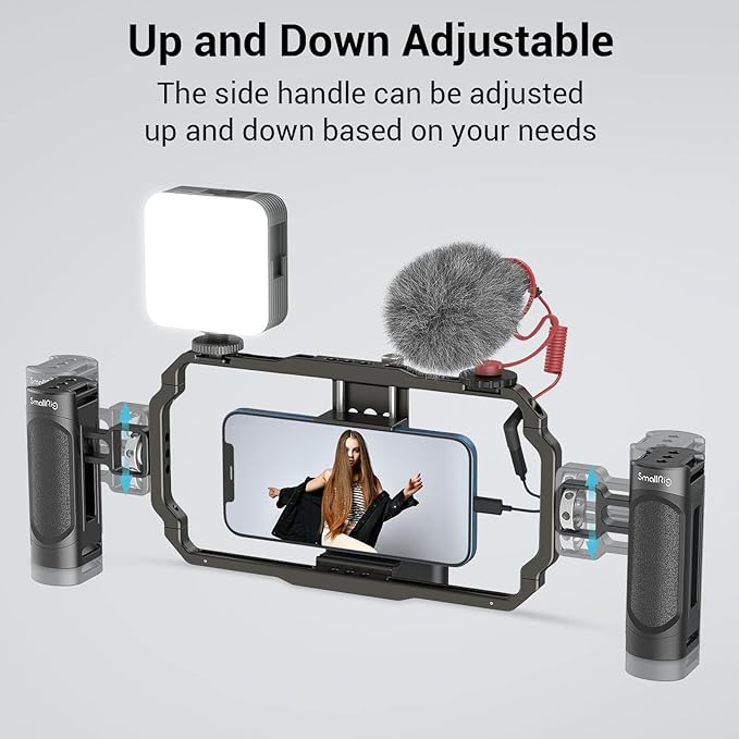 SmallRig Side Handle for Smartphone Cage Phone Video Rig Lightweight w 1/4 Threads - 2772 (Pack of 2)