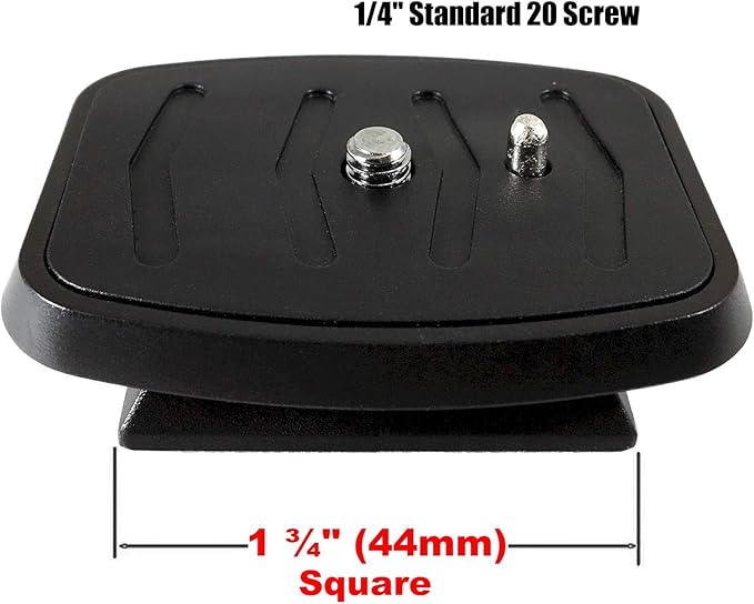 DaVoice 44mm Tripod Quick Release Plate Camera Mounting Adapter Parts Replacement for Certain Ambico, Velbon, Vista Explorer 60”, Sony, Sunpak, Ravelli Tripod Mount Attachment Baseplate QB-4W