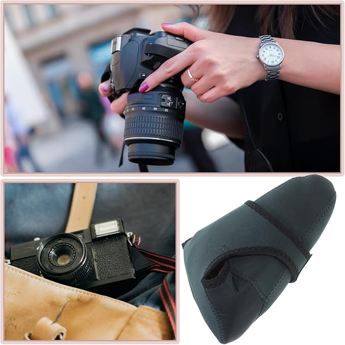 OKUMEYR Neoprene Camera Insert Bag for Digital Cameras and DSLR, Portable Protective Sleeve with Soft Padding, Backpack Organizer Insert for Photographers, Large Size