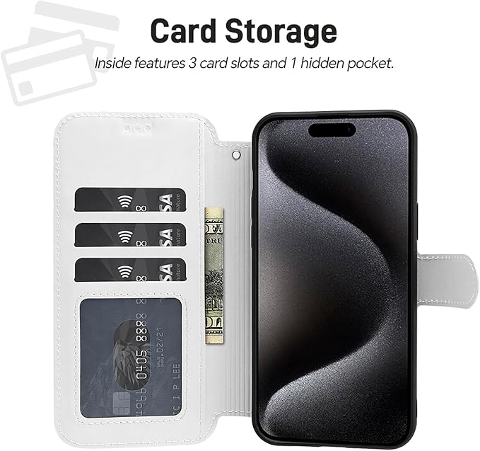 Skeleton Ribcage Bone Flip Leather Phone Case Compatible with iPhone 15/15 Plus/15 Pro/15 Pro Max