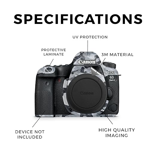 Carbon Fiber Camera Skin Compatible with Canon EOS 6D Mark II Camera (2017) - Gray Camouflage - Premium 3M Vinyl Protective Wrap Decal Cover - Easy to Apply | Crafted in The USA by MightySkins