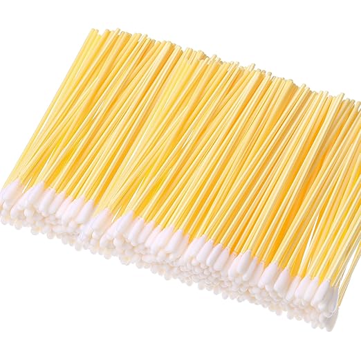 Chinco 200 Pieces Foam Swab Sponge Swab Foam Tips Sponge Stick for Inkjet Printer Print Head Camera Optical Lens Optical Equipment (Yellow,6.42 Inch)